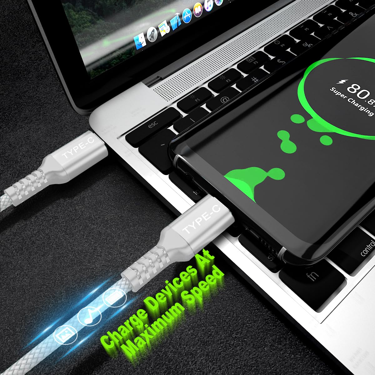 Basesailor Iphone 16 Pro Max Charger Cable,Usb C To Usb C 100W Cable 10Ft/2Pack,Power Delivery Fast Charging Type C Pd For Apple