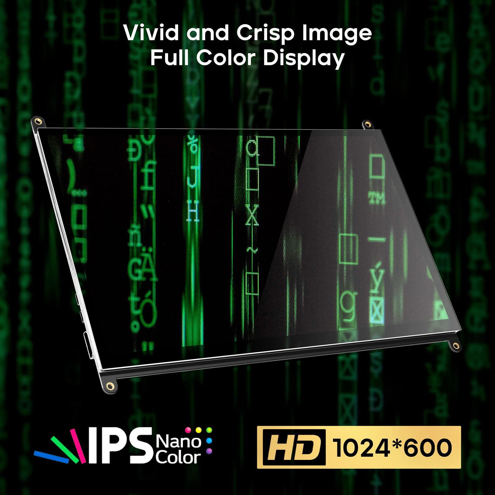 Roadom Raspberry Pi Screen, 10.1 Touchscreen Monitor, Ips Fhd 1024  600,Responsive And Smooth Touch,Dual Built-In Speakers,Hdmi