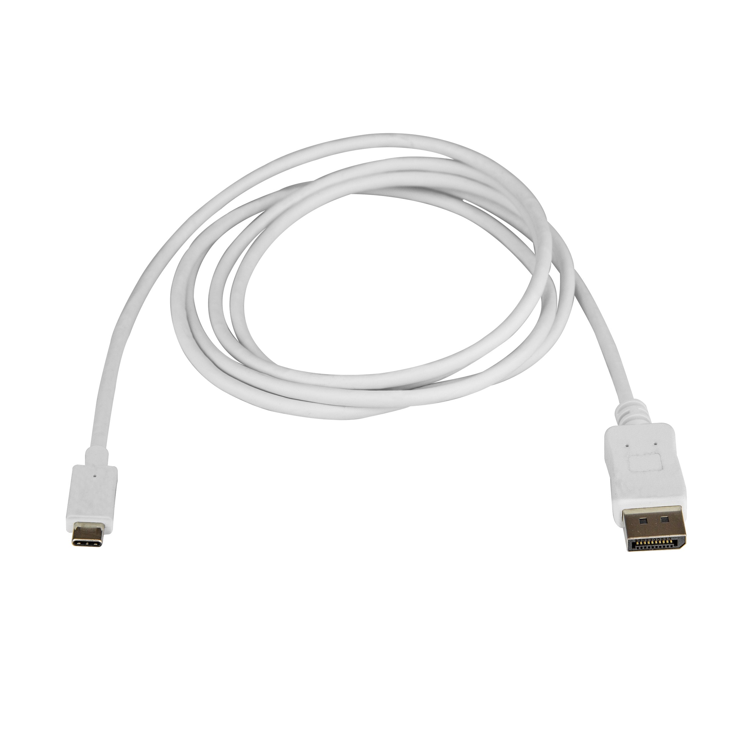 Startech 6 Ft (1.8 M) Usb C To Displayport Cable   Usb Type C To Dp Video Adapter Cable   4K 60Hz   White