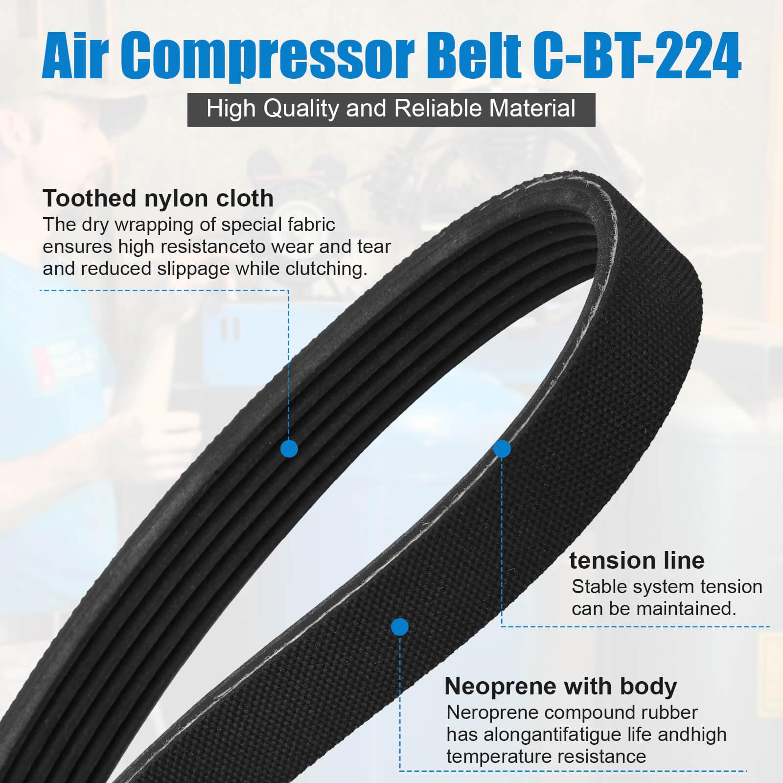 Fuoequl 470J6 Air Compressor Belt C Bt 224 For Craftsman Porter Cable Devilbiss Exlc5G20 Acbl660V