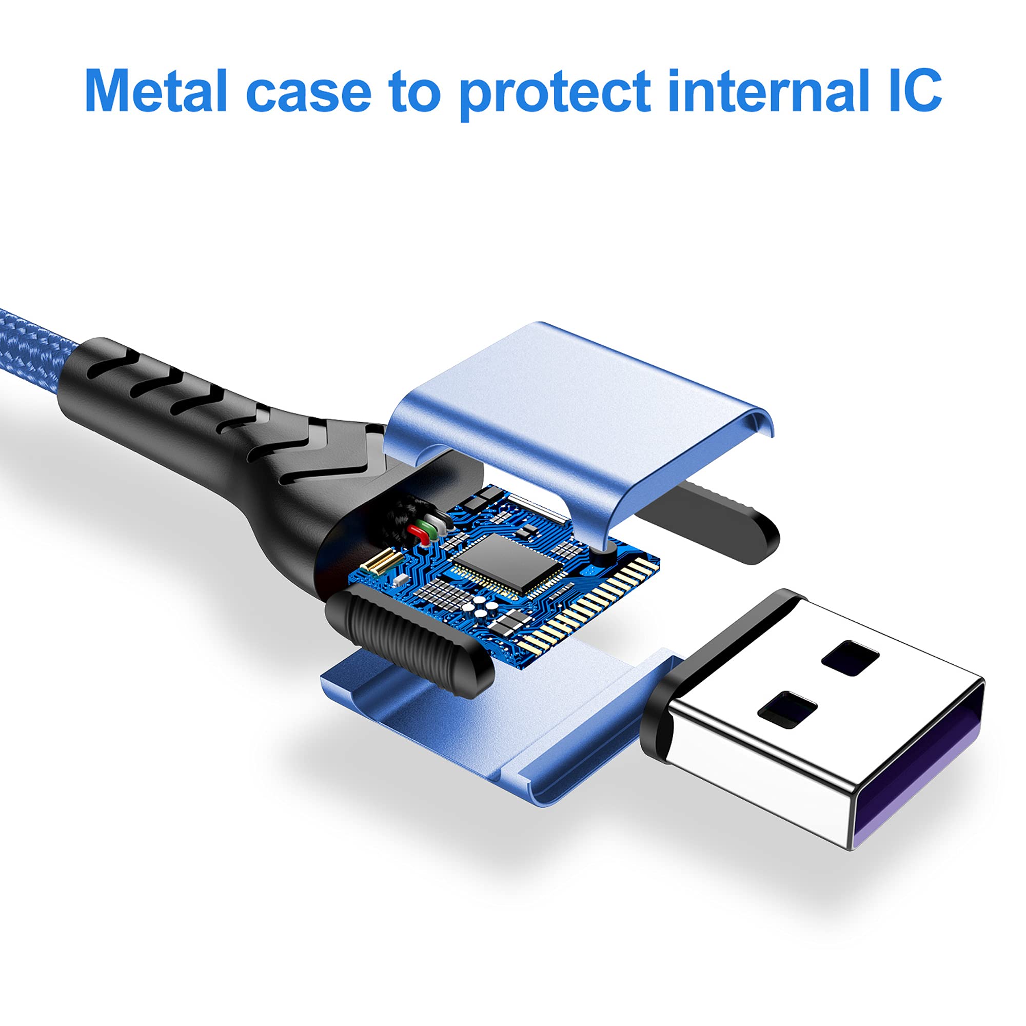 Iphone Charger, [Apple Mfi Certified] 3Pack 10Ft Lightning Cable For Long Charger Cable, Fast Charging Cord Compatible With With Iphone Xs Max/Xs/Xr/X/8/7/6S/6/Plus/Se/Ipad(Blue)