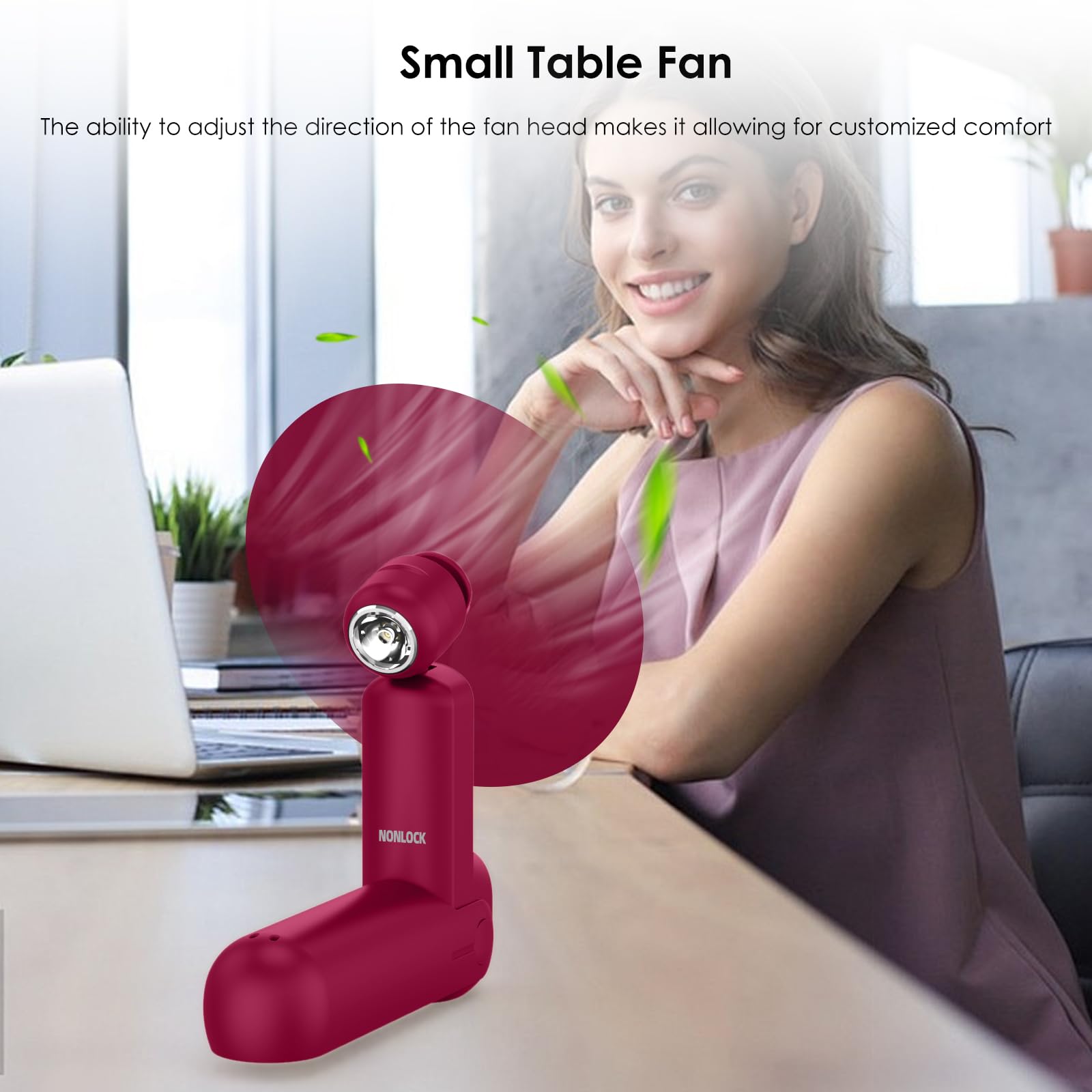 Nonlock 4 In 1 Portable Handheld Fan,Personal Foldable Cooling Fan, Mini Pocket Fan,Desk Fan,Hand Fan,Flashlight,Power Bank,Tabl