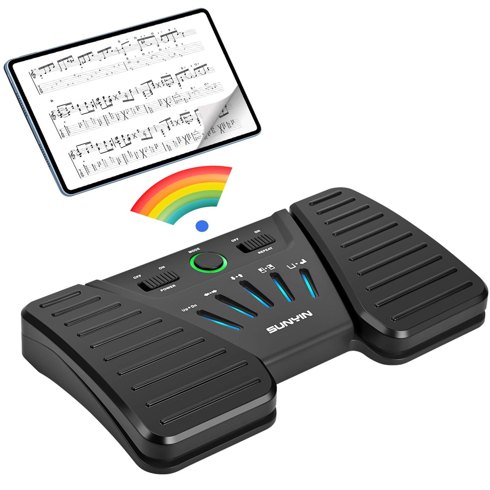 Wireless Page Turner Pedal Buletooth Foot Pedal Music Page Turner Pedal For Phones Ipad Tablets Phone Rechargeable Hands Free Pa