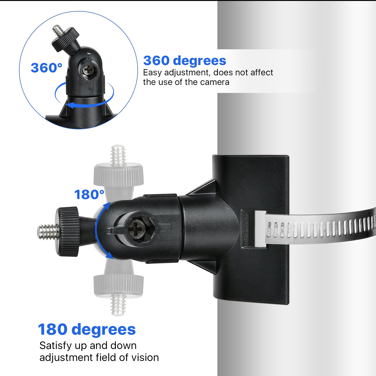Universal Pole Mount Bracket For Eufy 2, 2C, 2C Pro, 3, 3C, S220, S230,E220, P24, Arlo Pro 4 Pro 3 Pro 2, Arlo Ultra 2 & Arlo Es