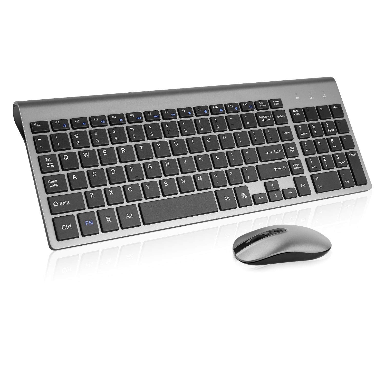 cimetech Wireless Keyboard and Mouse Combo, Compact Silent Ergonomic Scissor Switch Keyboard and Optical Mouse Set, 2.4G LagFre