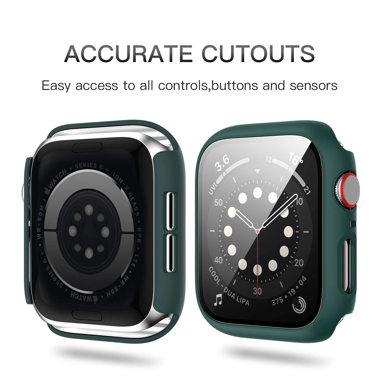 Haojavo 5 Pack Hard Pc Case With Tempered Glass Screen Protector For Apple Watch 40Mm Se(2023) (2Nd Gen) Series 6 5 4 Se, Scratc