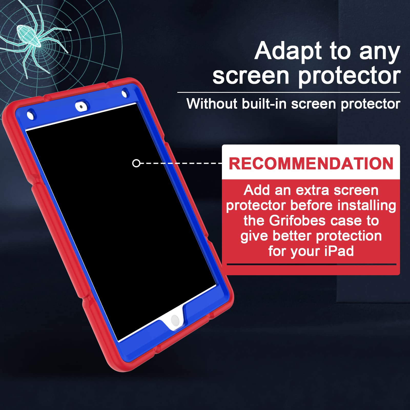 Grifobes For Ipad 6Th/5Th Generation Cases 2018/2017, For Pad Air 2 Case 2014 9.7 Inch, Heavy Duty Shockproof Rugged Protective