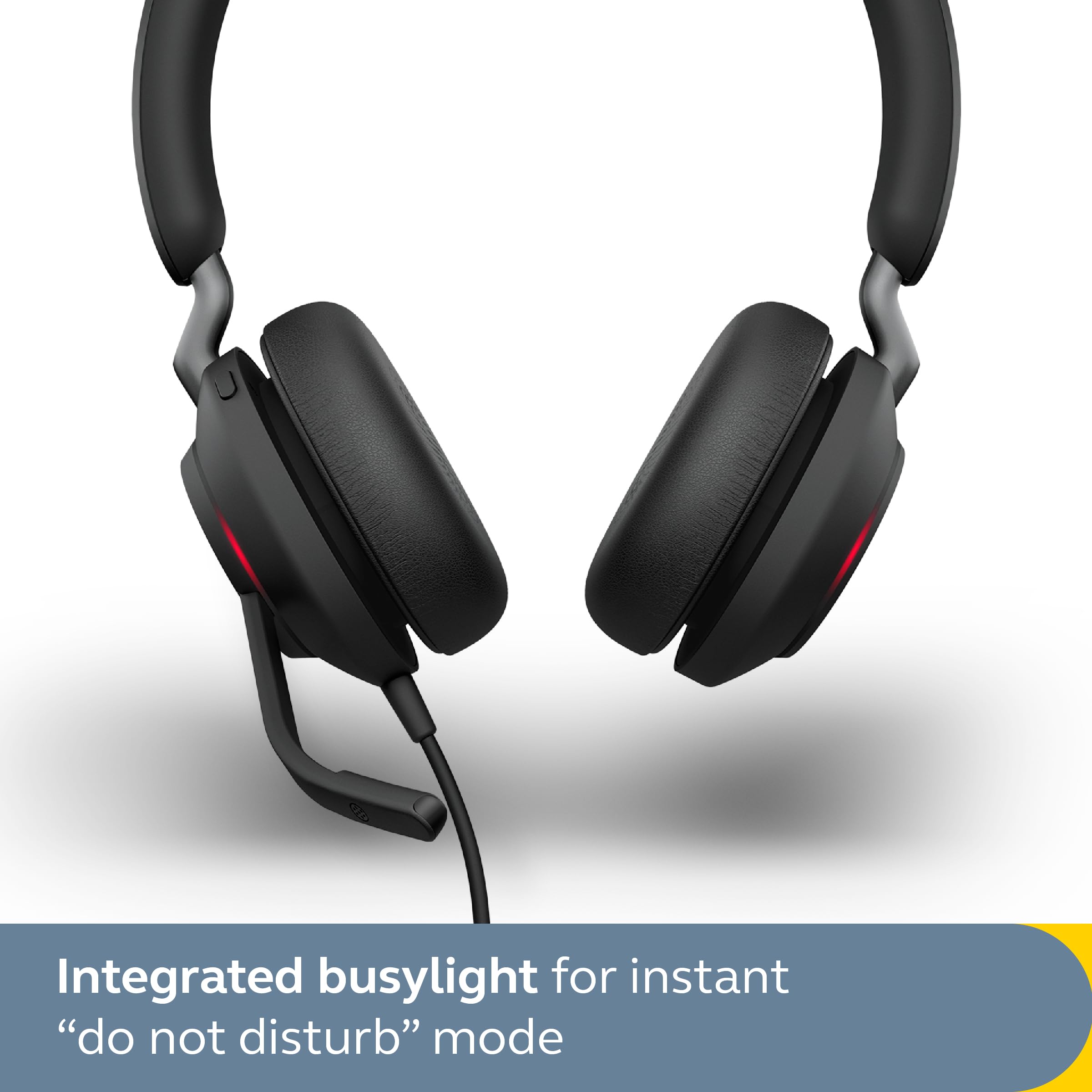 Jabra Evolve2 40 Se Wired Stereo Noise Cancelling Headset   Features 3 Mic Call Technology And Usb C Cable   Works With All Lead