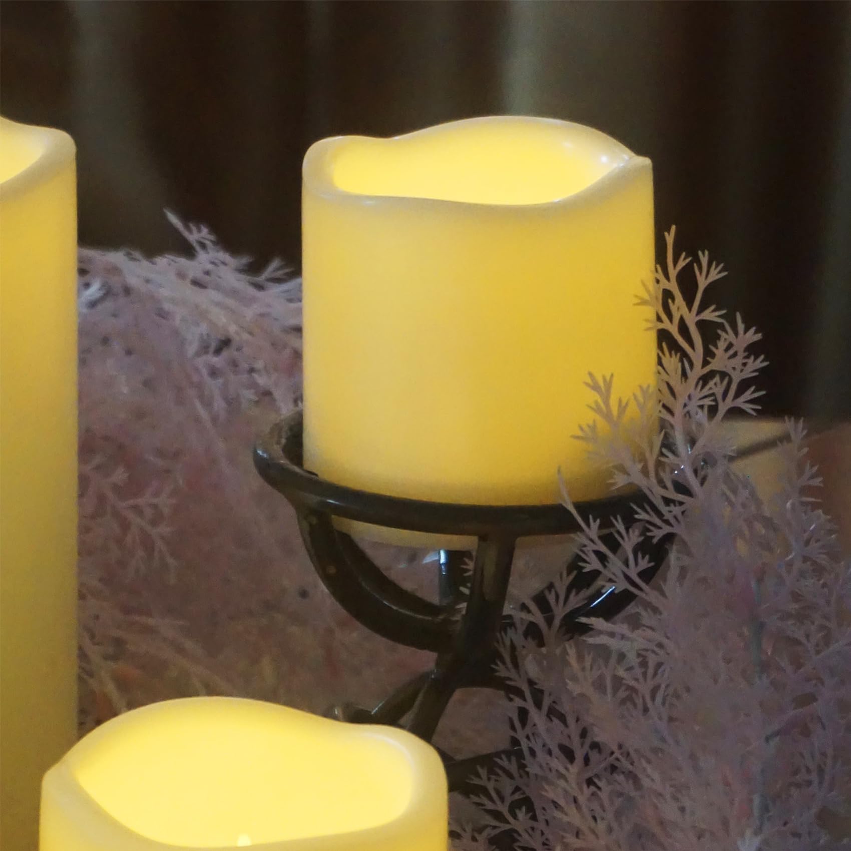 Qinc 2 Pack 3 Outdoor Battery Operated Flameless Candles With Timer Flickering Pillar Waterproof Candle Plastic Electric Led Lig