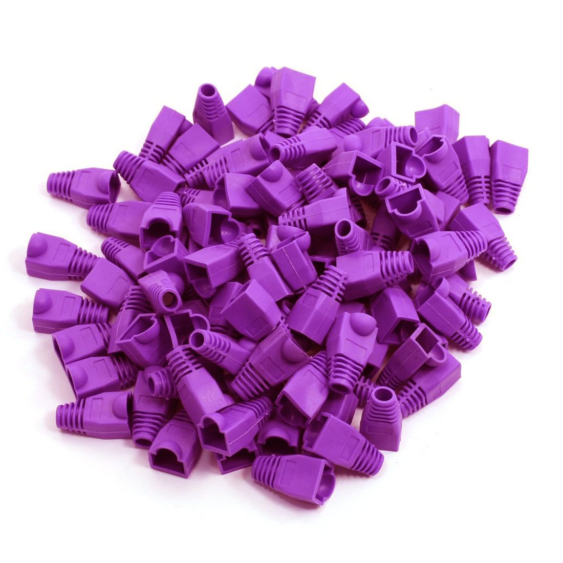 Copapa Yiovvom Soft Plastic Ethernet Rj45 Cable Connector Boots Cover Strain Relief Boots Cat5 Cat5E Cat6 Cat6E 100Pcs (Purple)