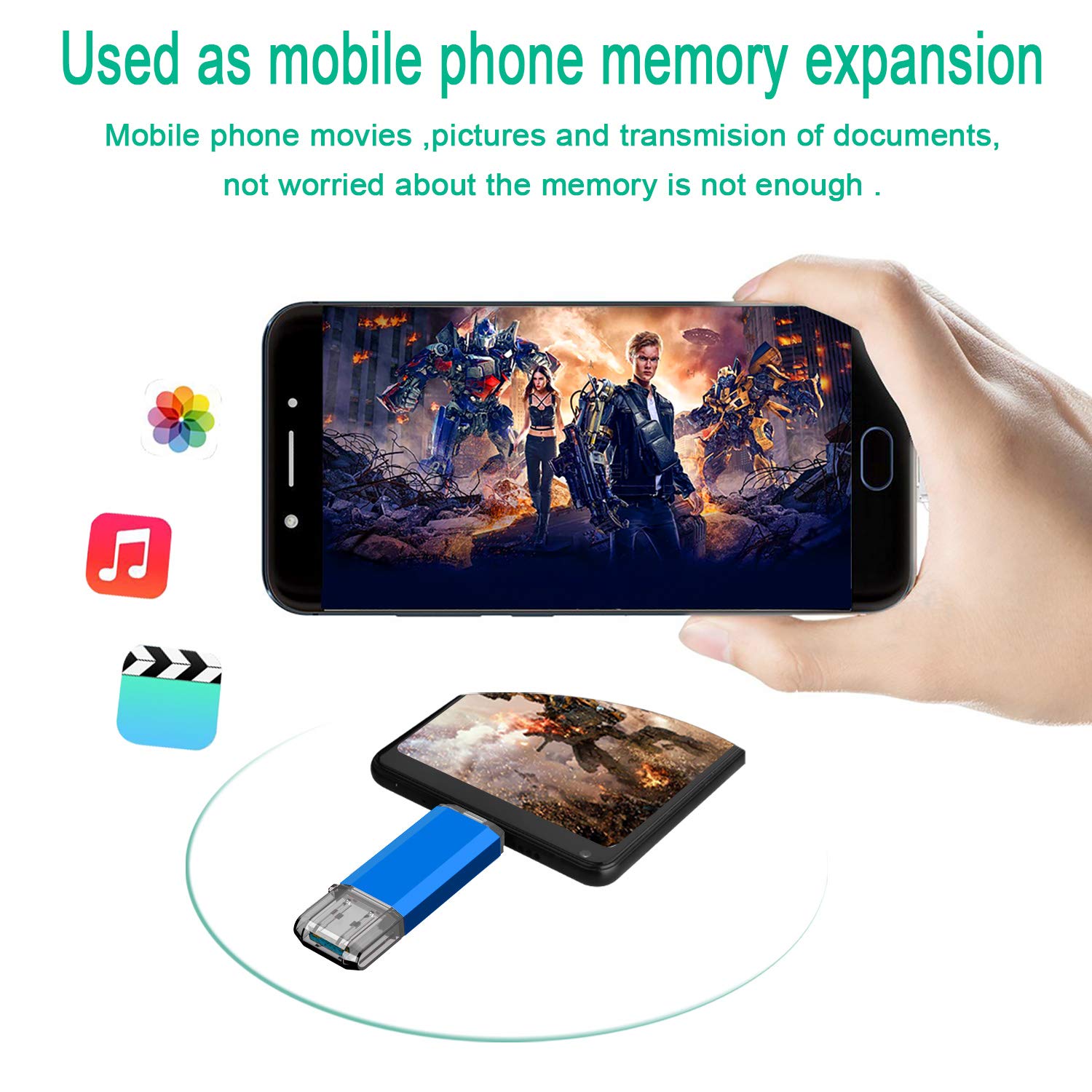 Kalsan 128Gb Usb Flash Drive, Type C Dual Usb Disk(Usb A 3.0/Type C 3.0), High Speed 128Gb Thumb Drive 128Gb Usb Pen Drive For Type C Smartphones, Tablets, Pc, New Macbook Blue