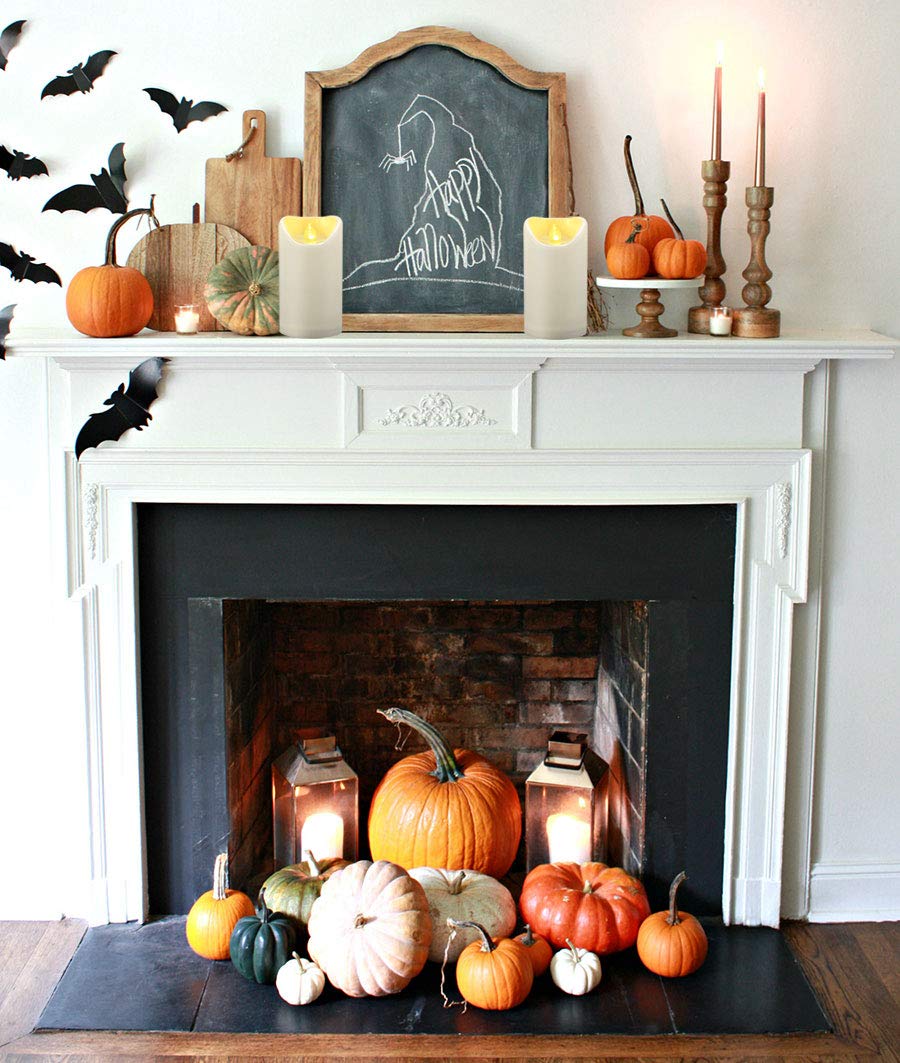 2 Pcs 3''X5'' Waterproof Outdoor Battery Operated Flameless Led Pillar Candles With Timer Flickering Plastic Resin Electric Deco