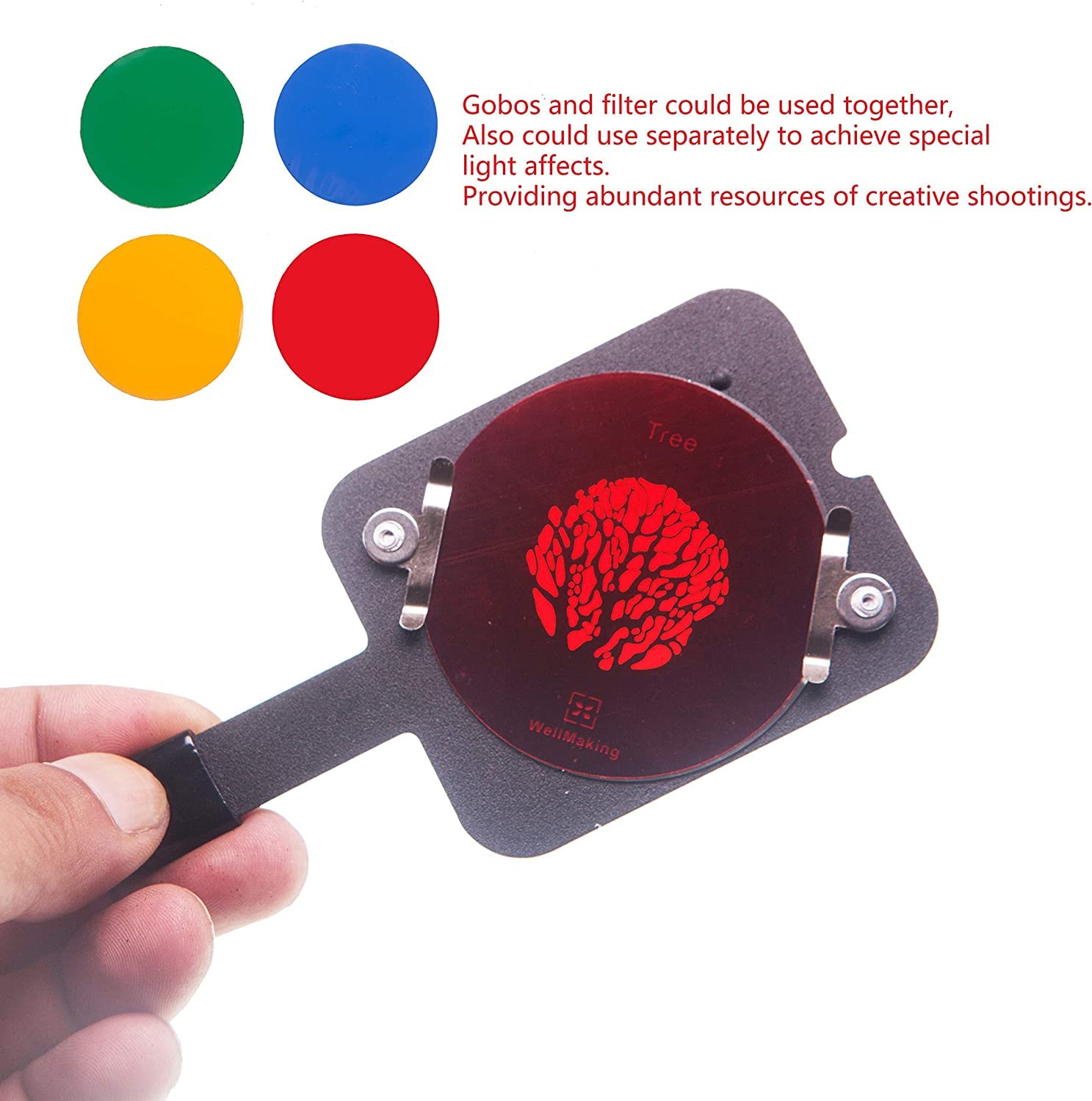 Alluneitter Bowens Mount Snoot,Strobe Video Snoot Conical Projector Snoot With Optical Lens Kit Include Various Gobos Used For V