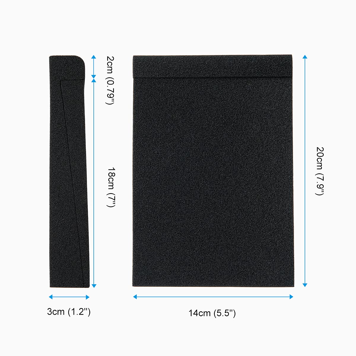 Ss5 Studio Monitor Isolation Pads, High Density Acoustic Foam Tilted Tabletop & Desktop Speaker Stands For Midsize Bookshelf Com