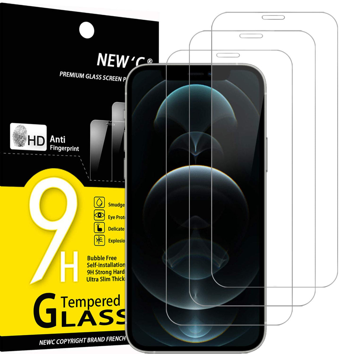 Newc 3 Pack Designed For Iphone 12 Pro Max Screen Protector Case Friendly (Iphone 12 Pro Max 67 Inch)