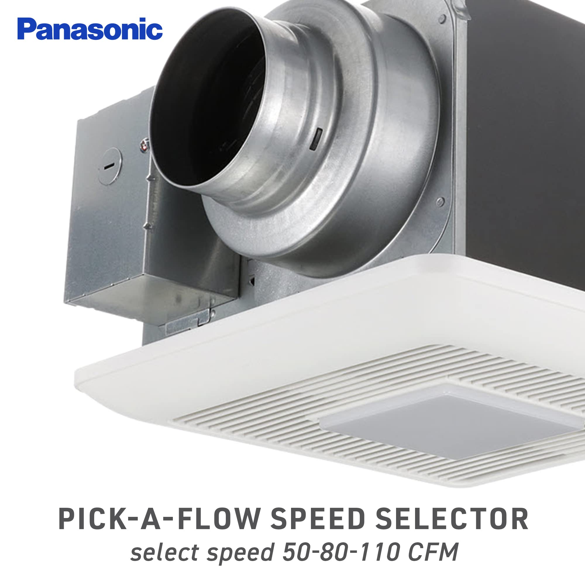 Panasonic Fv 0511Vql1 Whisperceiling Dc Ventilation Fan With Led Light   50 80 110 Cfm   Quiet Bathroom Ceiling Fan