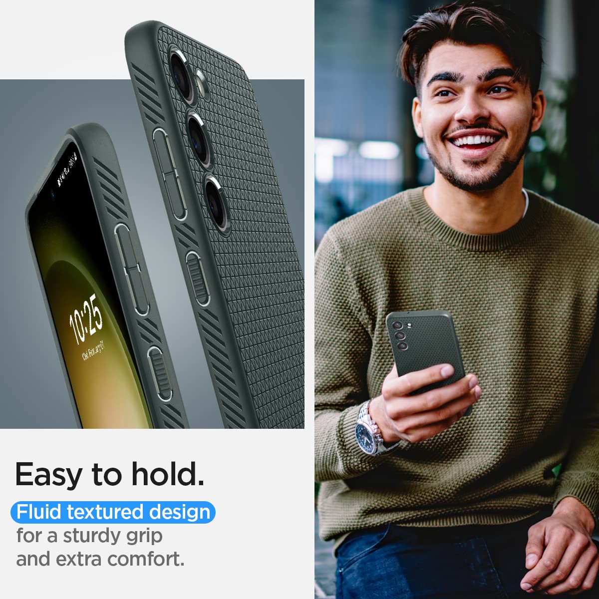 Spigen Liquid Air Designed For Galaxy S23 Case (2023) [Military-Grade Protection] - Abyss Green