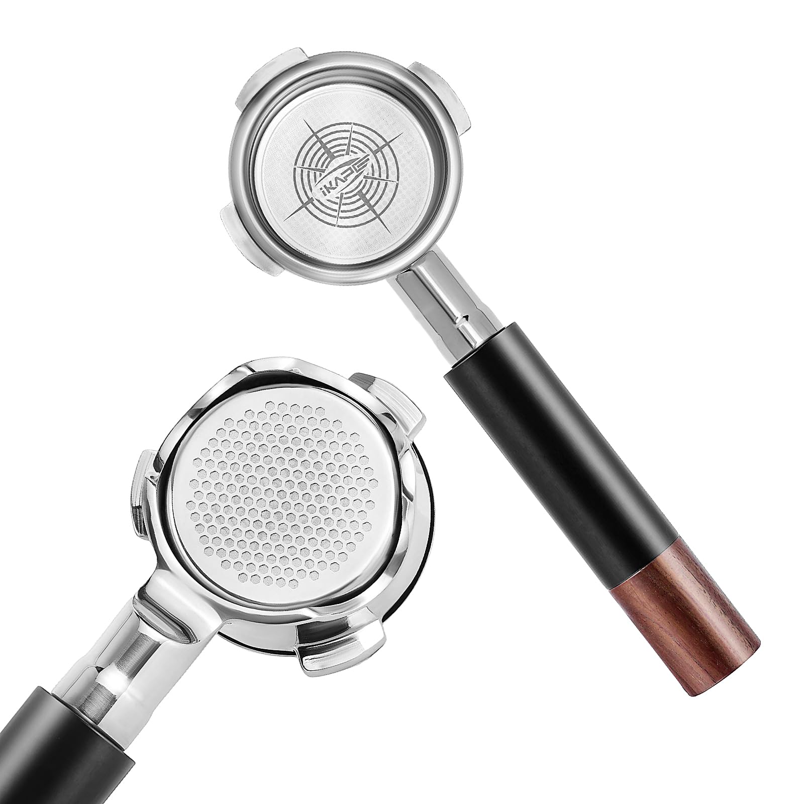 Ikape 54Mm Bottomless Naked Portafilter Black, Suitable For 54Mm Breville Barista Series Bes870/878/880 Machine & Solis Barista