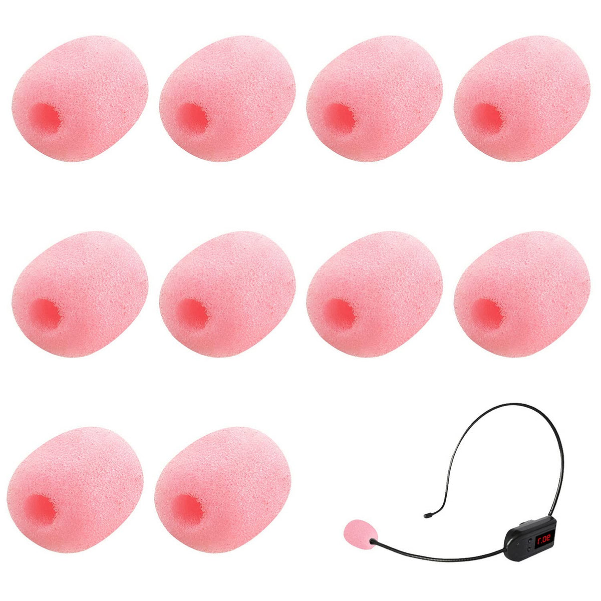 10 Pack Lapel Headset Microphone Windscreen, Microphone Sponge Foam Cover Mini Size Lavalier Microphone Windscreen For Variety O