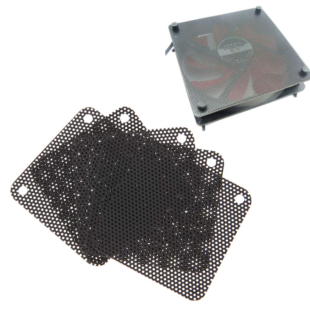 Tebatu Pvc Fan Dust Filter Pc Dustproof Case Cuttable Computer Mesh Cover 40Mm Mesh Black