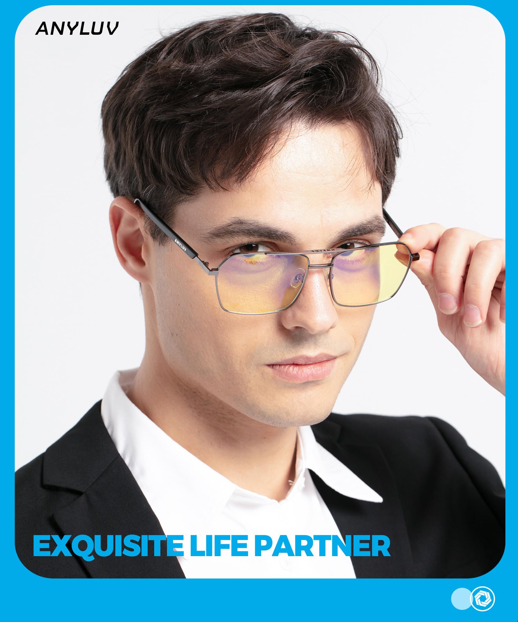 Blue Light Glasses Men Blue Light Blocking Glasses: Mens Gaming Glasses Computer Screen Blocker Filter Amber Lens