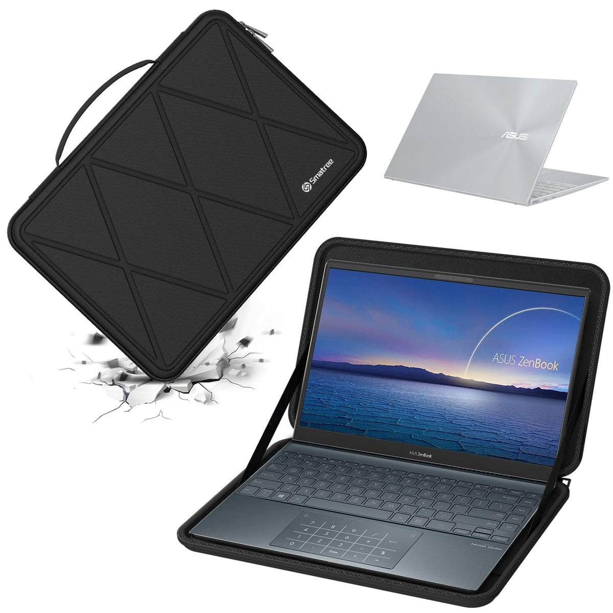 Smatree Hard EVA Protective Sleeve Case Compatible for 13.3 inch ASUS Zenbook 13 OLED (UX325), for 14 inch Lenovo Yoga Slim 9i Copilot+PC, Waterproof and Anti-Shock Bag (X8022)