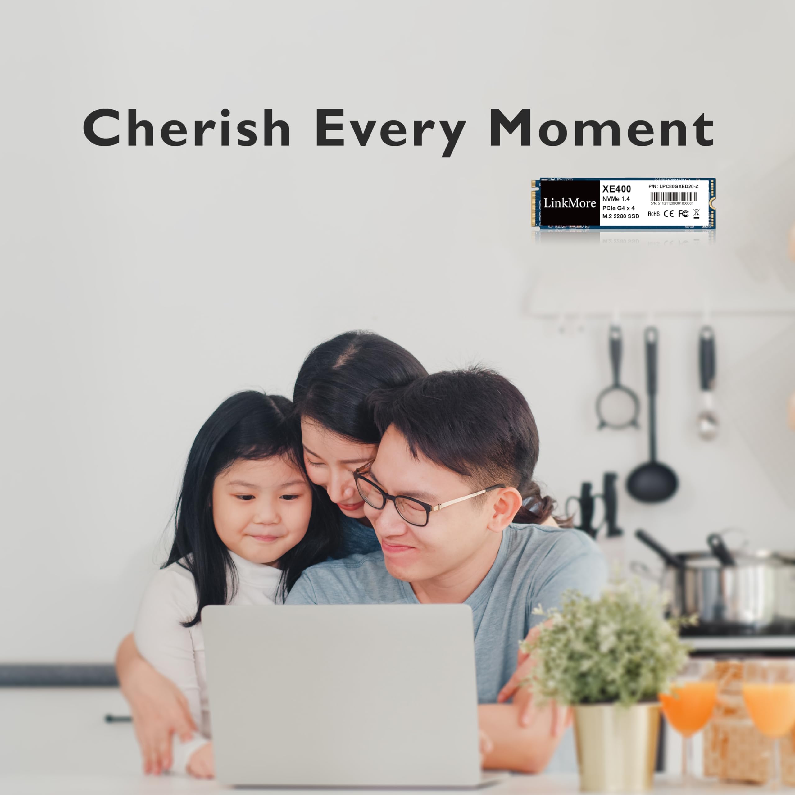 Linkmore Xe400 500Gb M.2 2280 Pcie Gen4 Nvme 1.4 Internal Ssd, Solid State Drive, Read Speed Up To 5000Mb/S Storage For Pc, Lapt