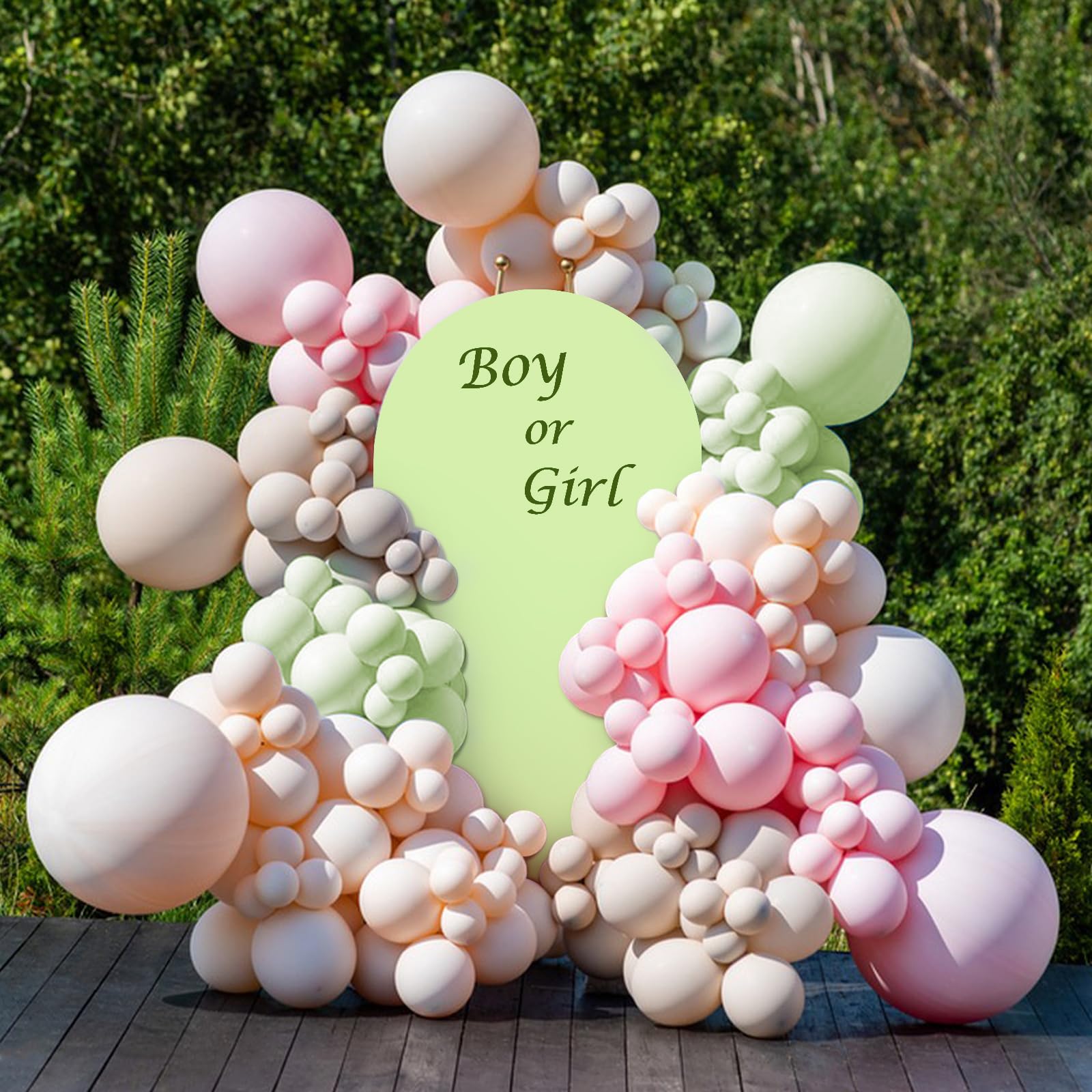 Babenest 7.2Ft Green Wedding Arch Cover, Spandex Fitted Arch Backdrop Cover For Photography, Round Top Chiara Stand Cover For Pa