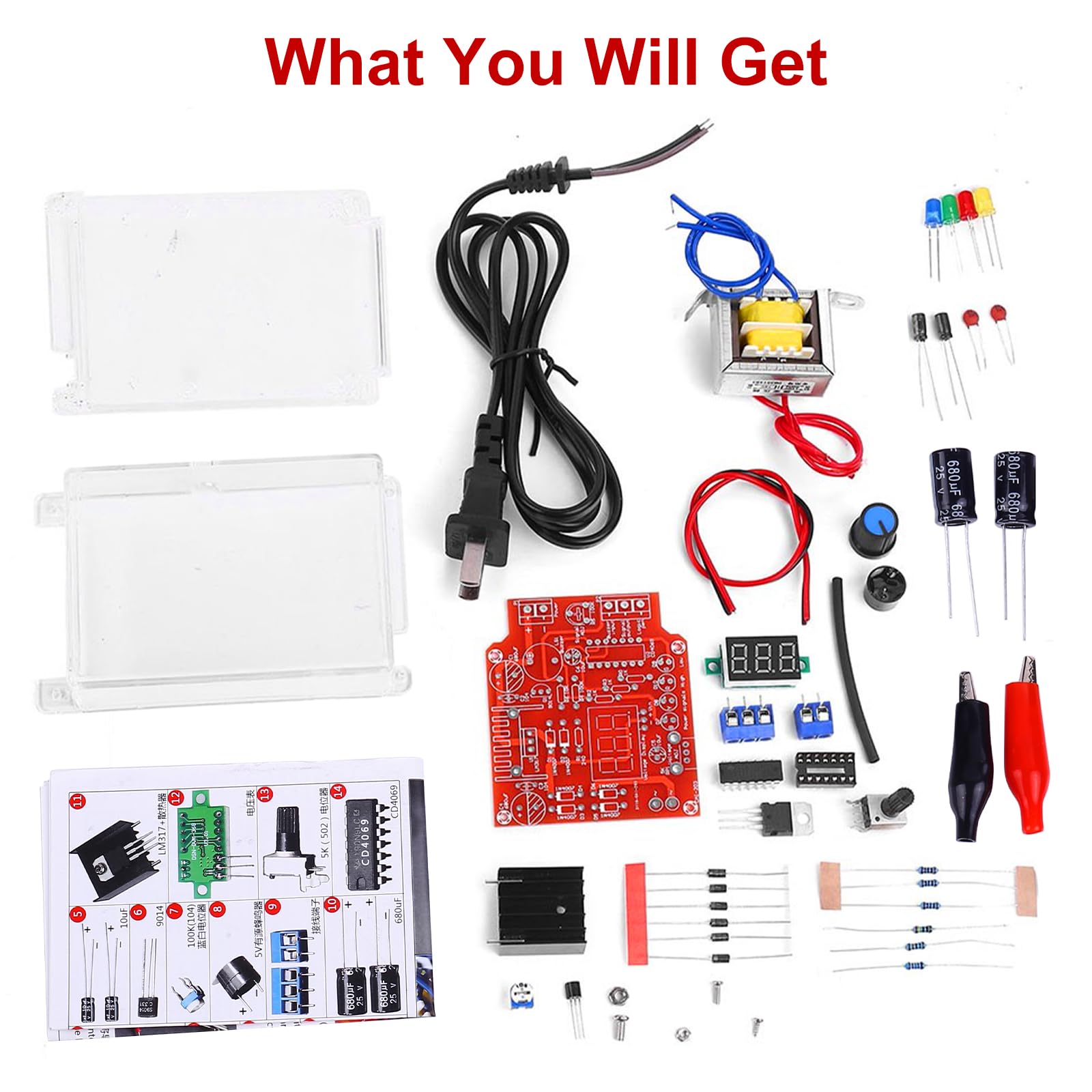 Lm317 Adjustable Voltage Regulator Kit, Pemenol Ac Dc 110V To 1.25V 12V Electronic Diy Adjustable Signal Generator Output Led Di