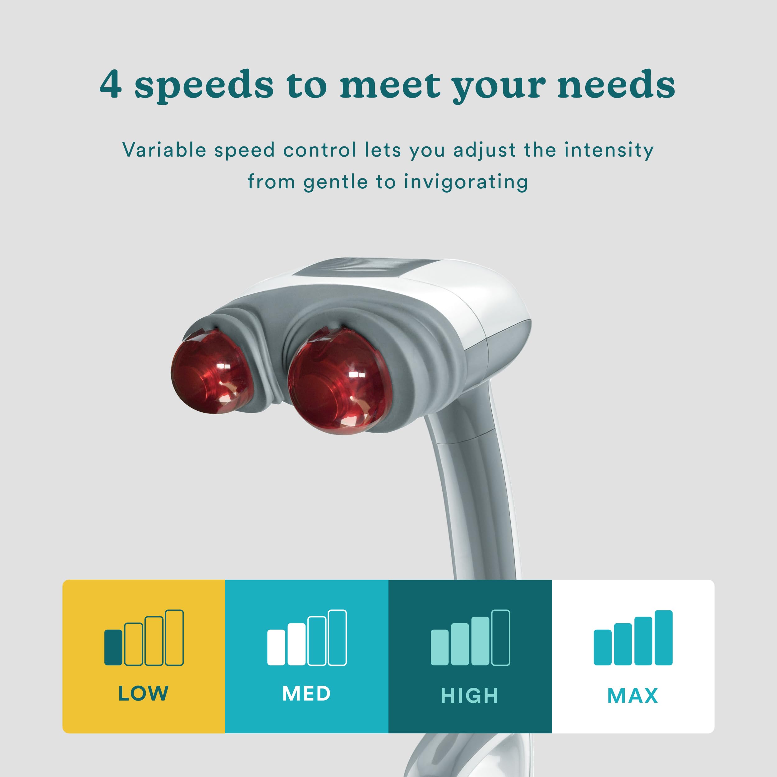 Homedics Back Massager   Heated Automatic Percussion Back, Body And Neck Massager With Duel Pivoting Heads, Interchangeable Node