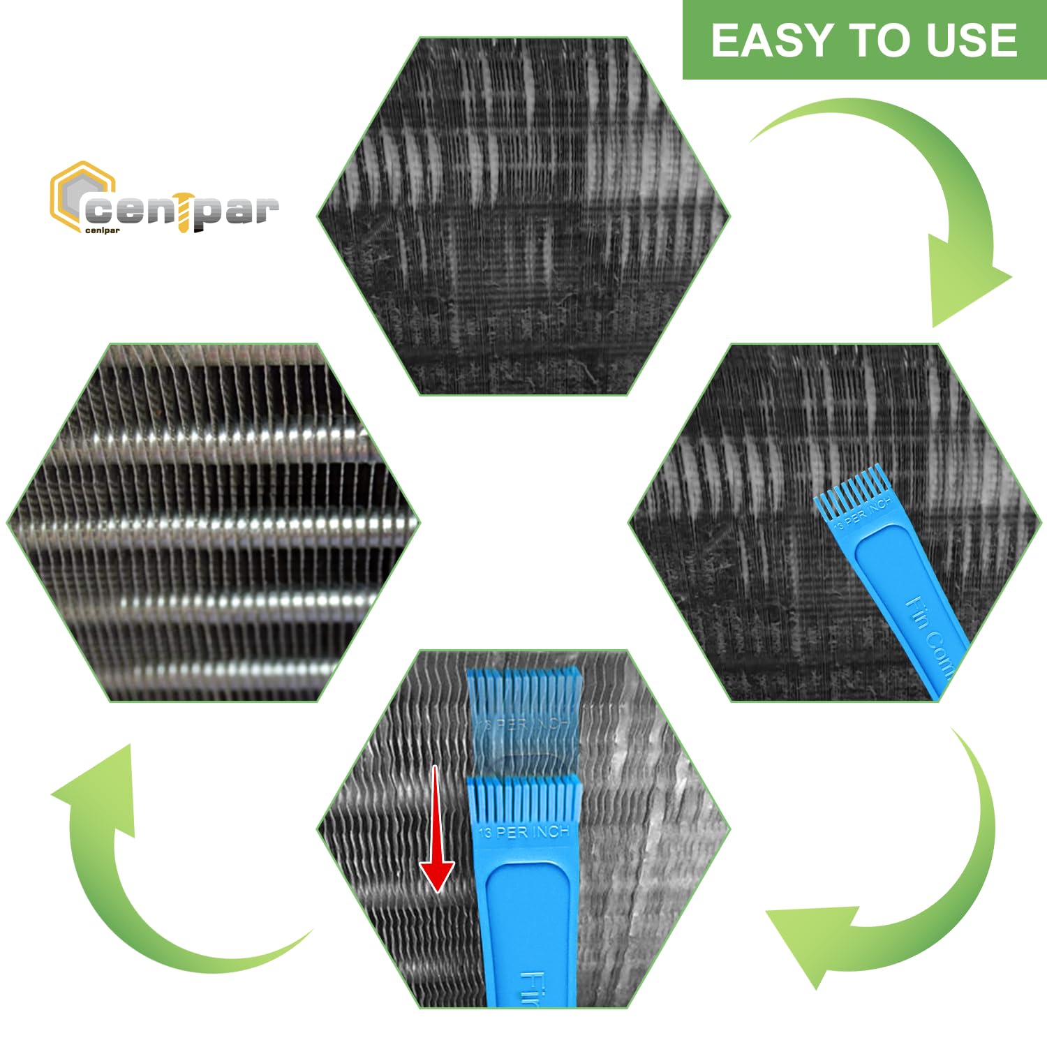 Cenipar Fcr6 Ring Fin Comb Set Cleaning Brush Coil Condenser Brush Compatible With Air Conditioner