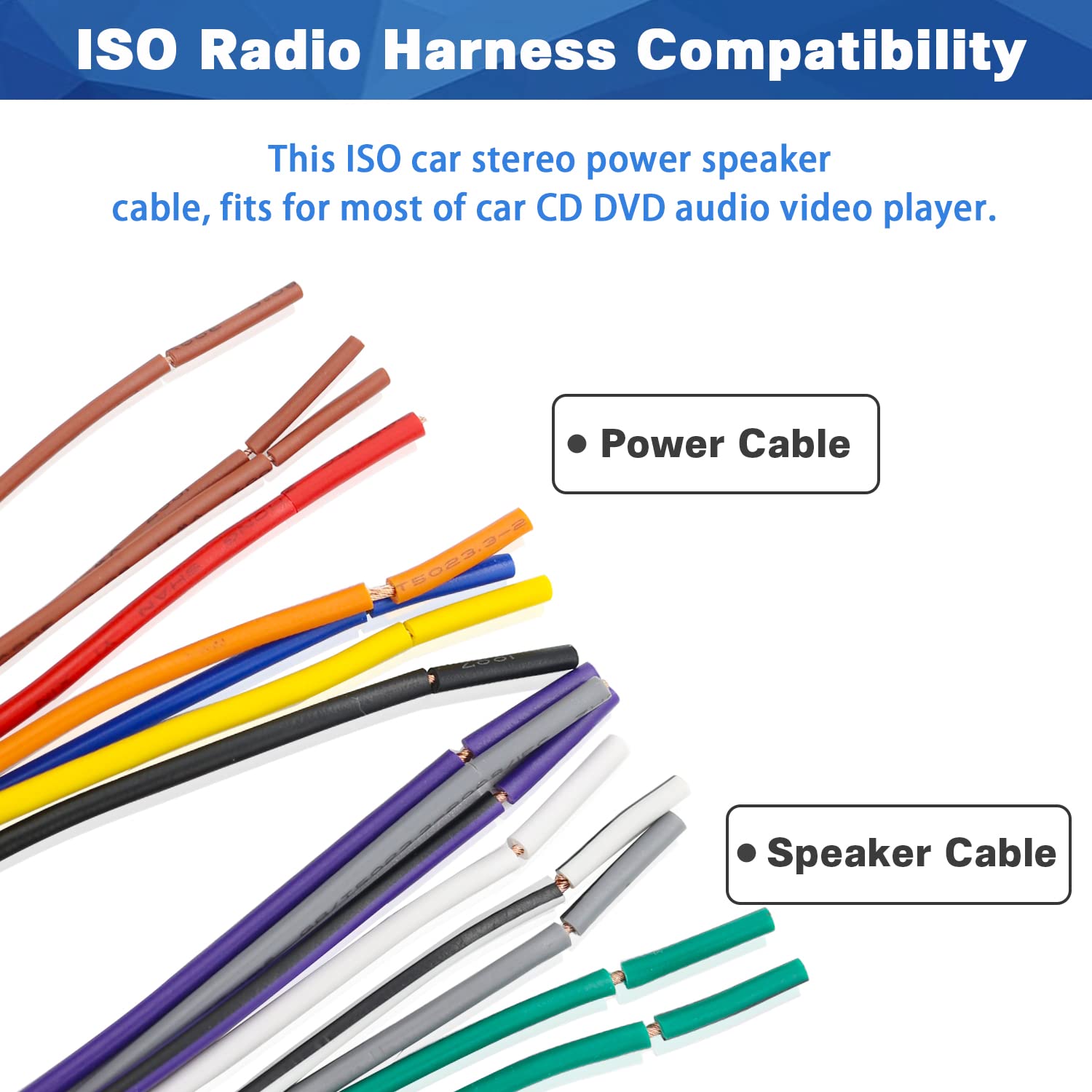 Iso Car Radio Stereo Wiring Harness Connector Replacement For Car Cd Dvd Stereo Audio Video Power Speaker Wire Harenss Adapter