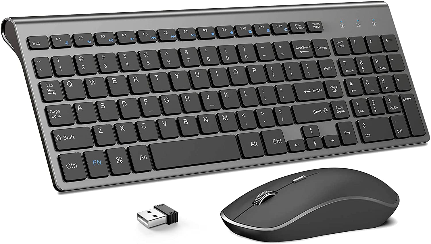 Wireless Keyboard And Mouse,J Joyaccess Usb Slim Wireless Keyboard Mouse With Numeric Keypad Compatible With Imac Mac Pc Laptop 