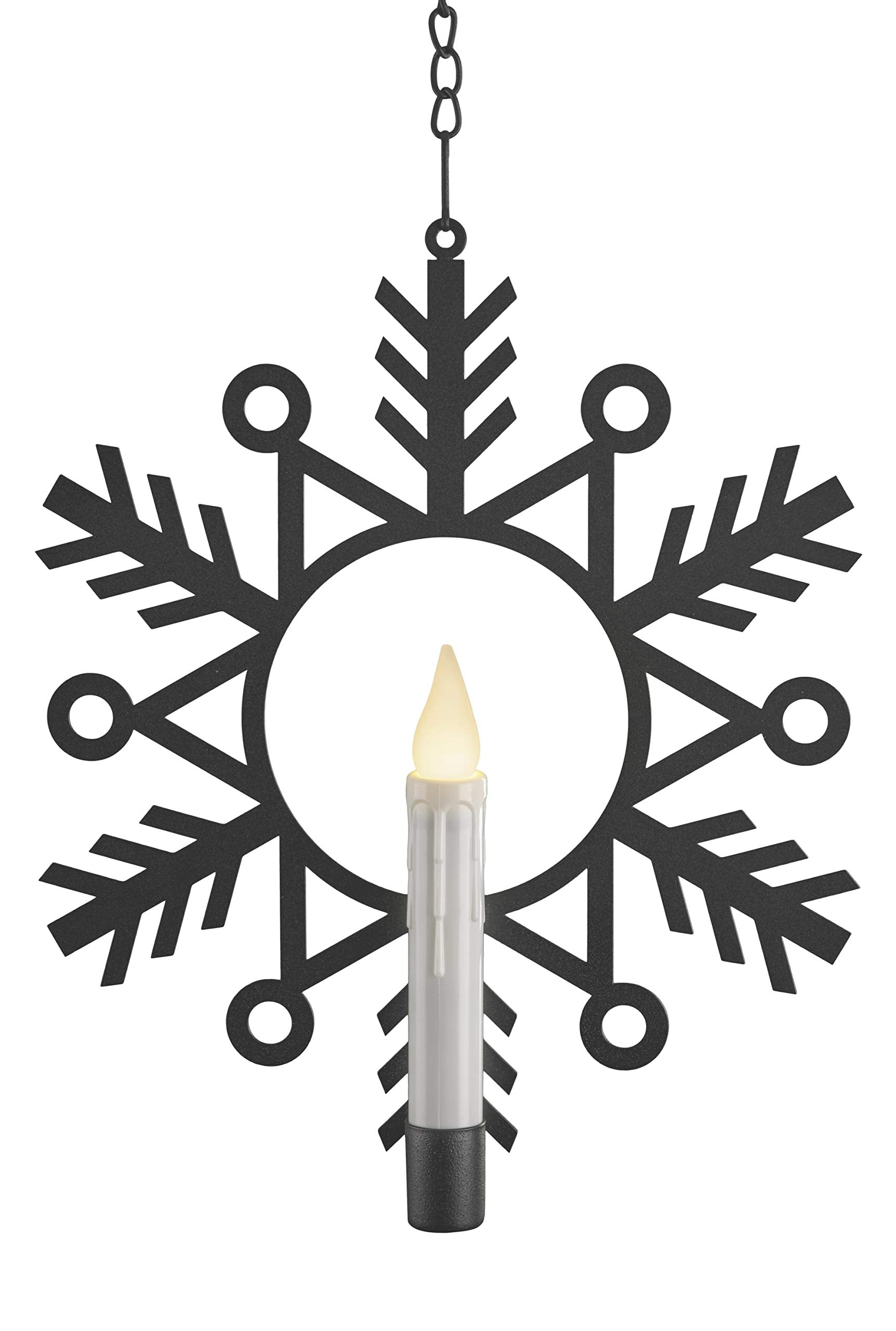 Xodus Innovations Cw1500A Battery Powered Metal Snowflake Window Wreath With Warm White Flickering Flameless Candle Light And Au