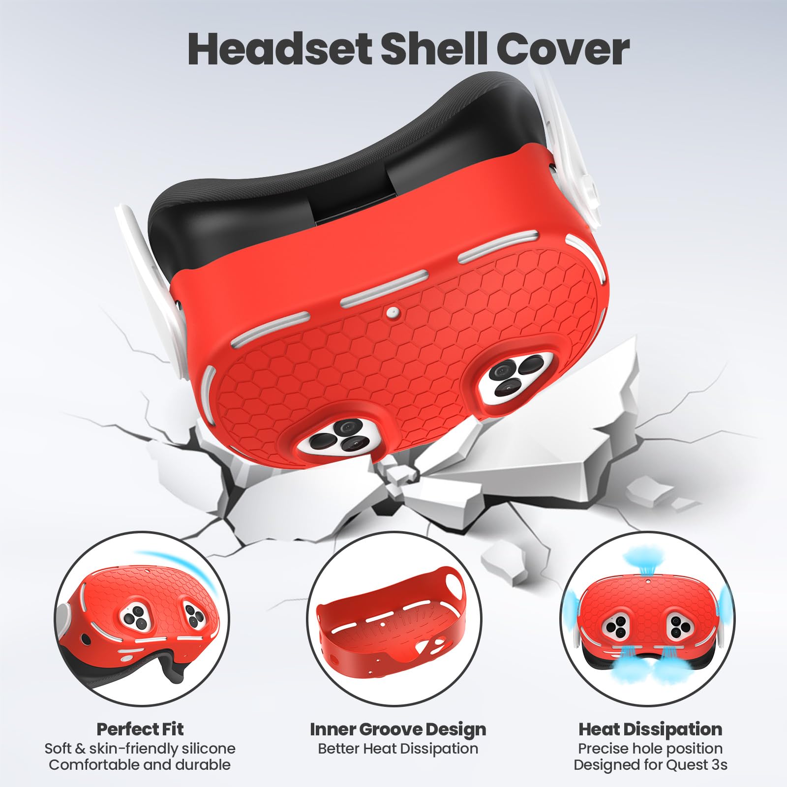 Silicone Cover Set for Meta/Oculus Quest 3S Accessories - Thumbnail 5