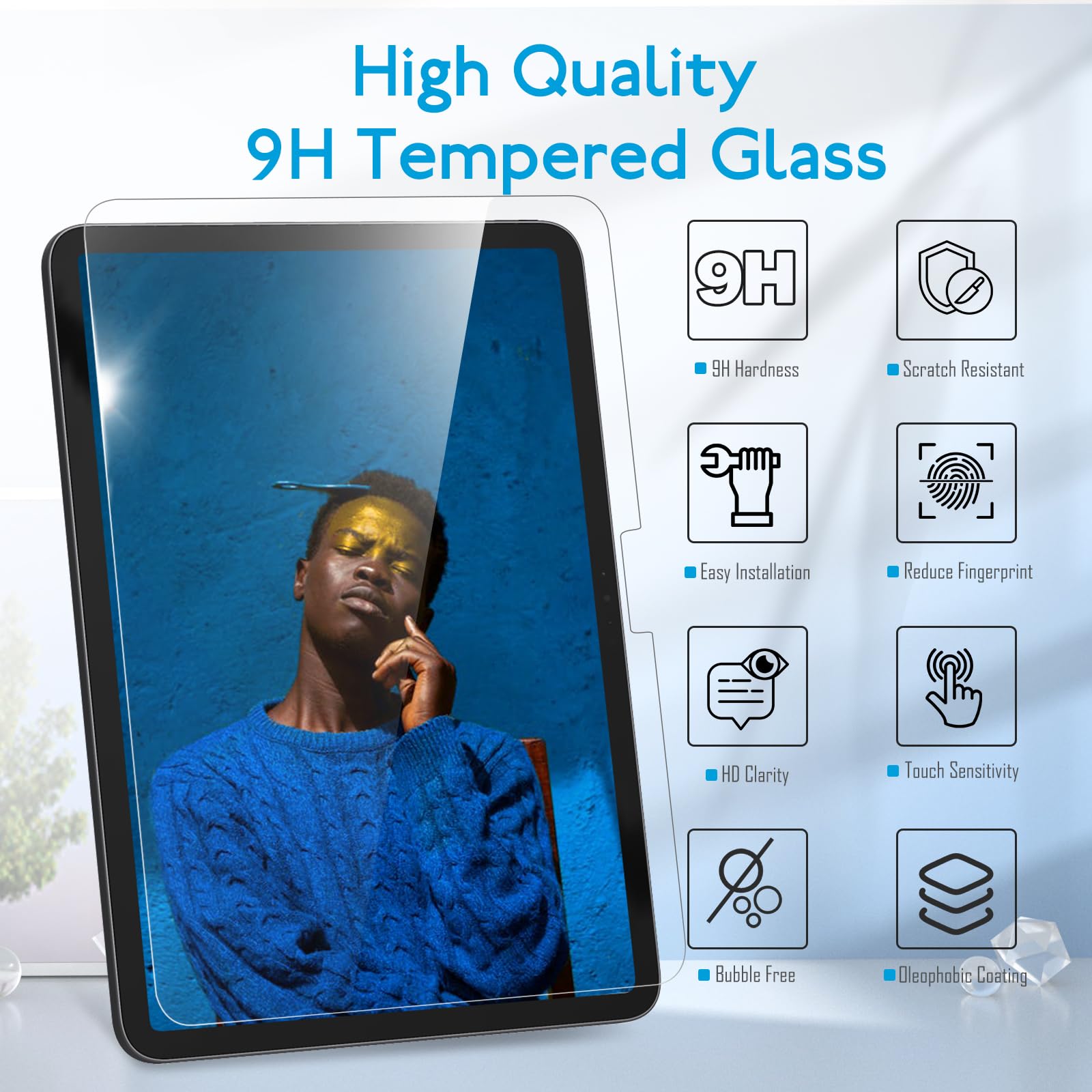 Mobdik Tempered Glass Screen Protector Compatible With Ipad Pro 11 Inch 2024 [Ultra Clear] [Anti Scratch] [Case Friendly] [Ez Ki