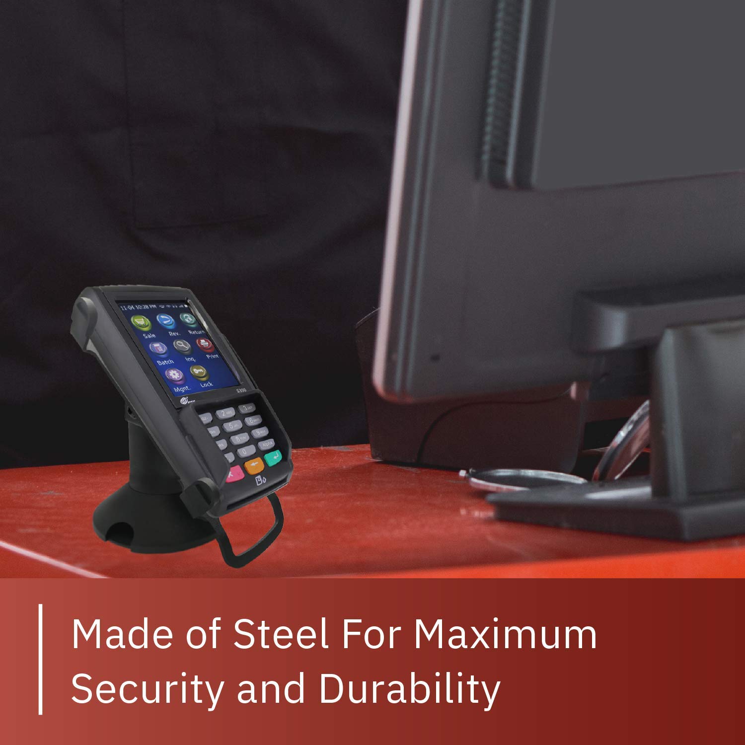 Discount Credit Card Supply DCCStands Low Swivel and Tilt Pax S300 & SP30 Terminal Stand, Screw in and Adhesive