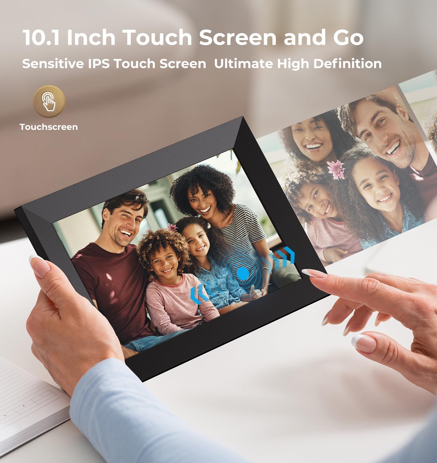 Frameo 10.1'' Digital Picture Frame Wifi Smart Photo Frame Electronic Digital Picture Frames Load From Phone 1280X800 Hd Ips Tou