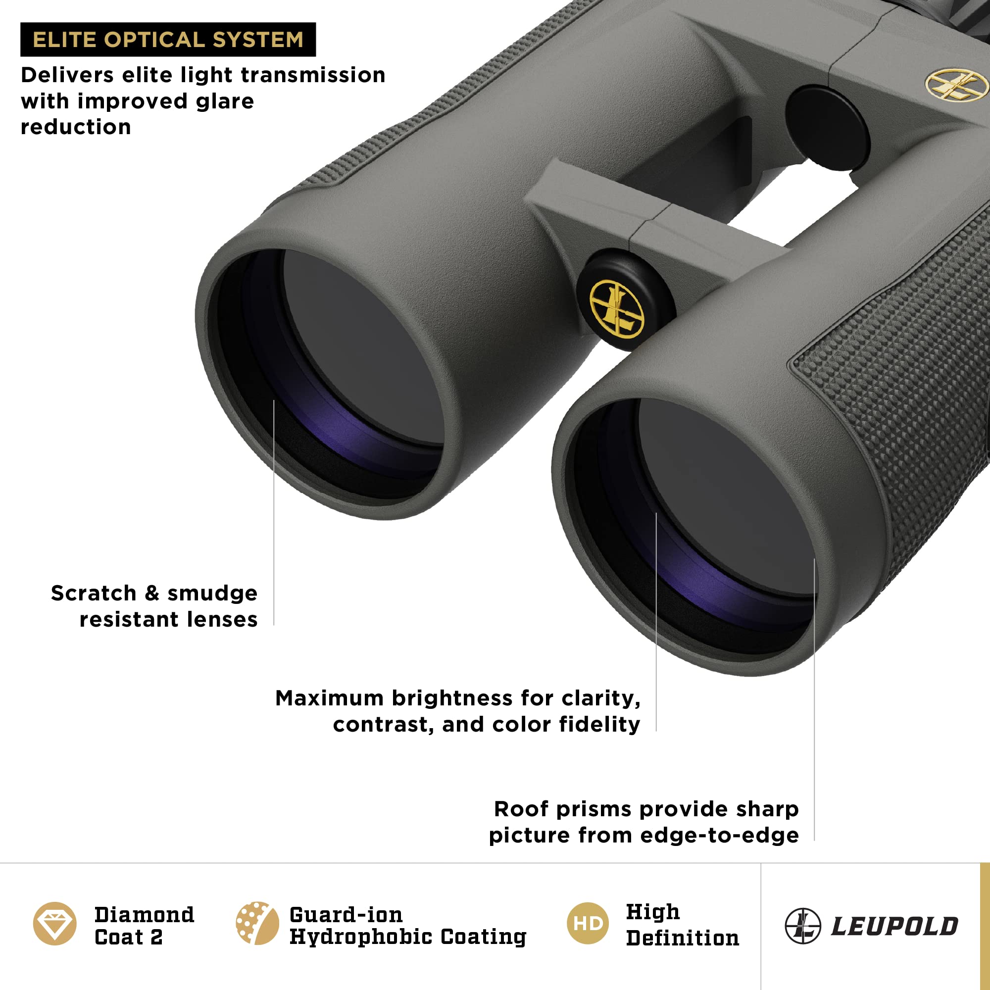 Leupold Bx 4 Pro Guide Hd Binoculars, 12X50Mm, Shadow Gray (172675)
