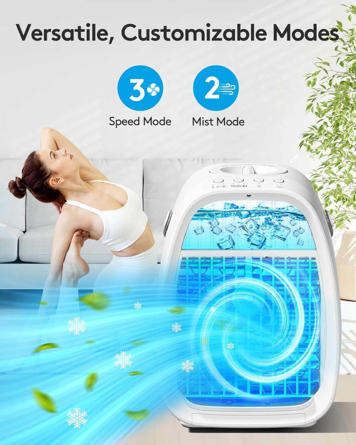 Ai Portable Air Conditioners Fan,Tytab Evaporative Mini Air Conditioner,Portable Ac Air Cooler With 4 In 1 Humidifier Fan Condit
