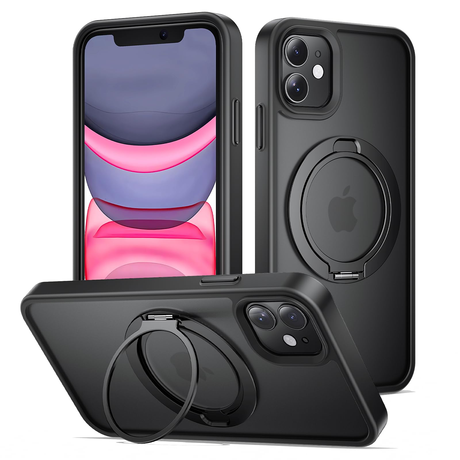 Yriklso Stand Case for iPhone 11 6.1 Inch, Compatible with MagSafe, Military Grade Drop Protection, Matte Shockproof Cover with 