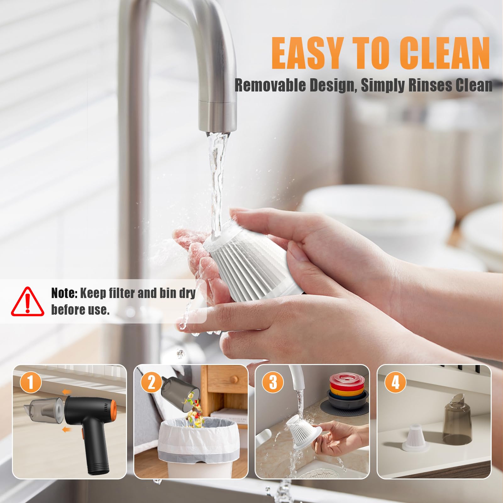 Tbcr Handheld Car Vacuum Cleaner Cordless, 9000Pa Vacuum And Air Duster, Mini Car Vacuum Portable Cordless With 6000Mah Battery,