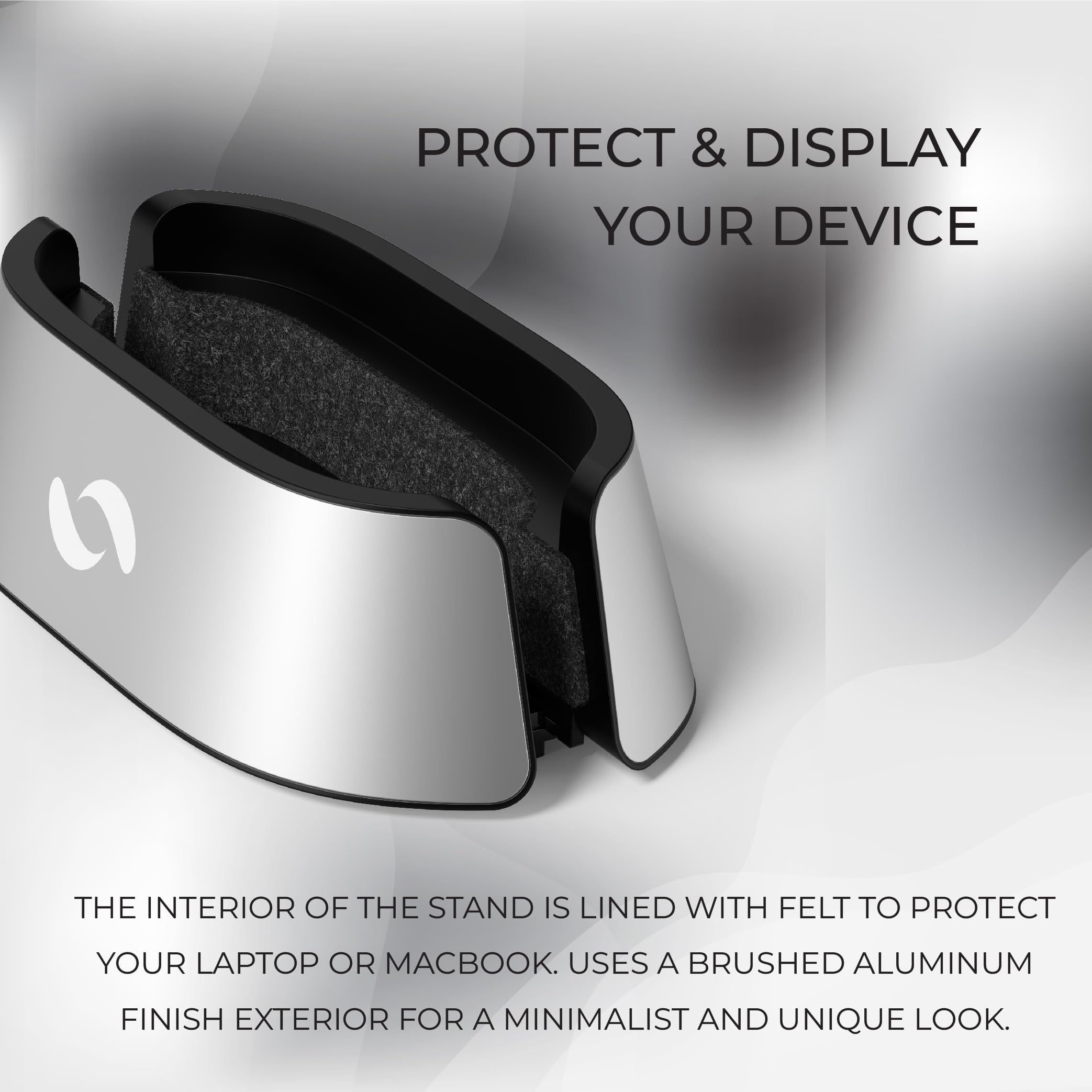 Humancentric Laptop Holder Vertical Laptop Stand In Aluminum, Adjustable Holder And Dock, Laptop Vertical Stand Fits Macbook Pro And Other Laptops .5' To 1.5', Upright Laptop Holder For Desk, Silver