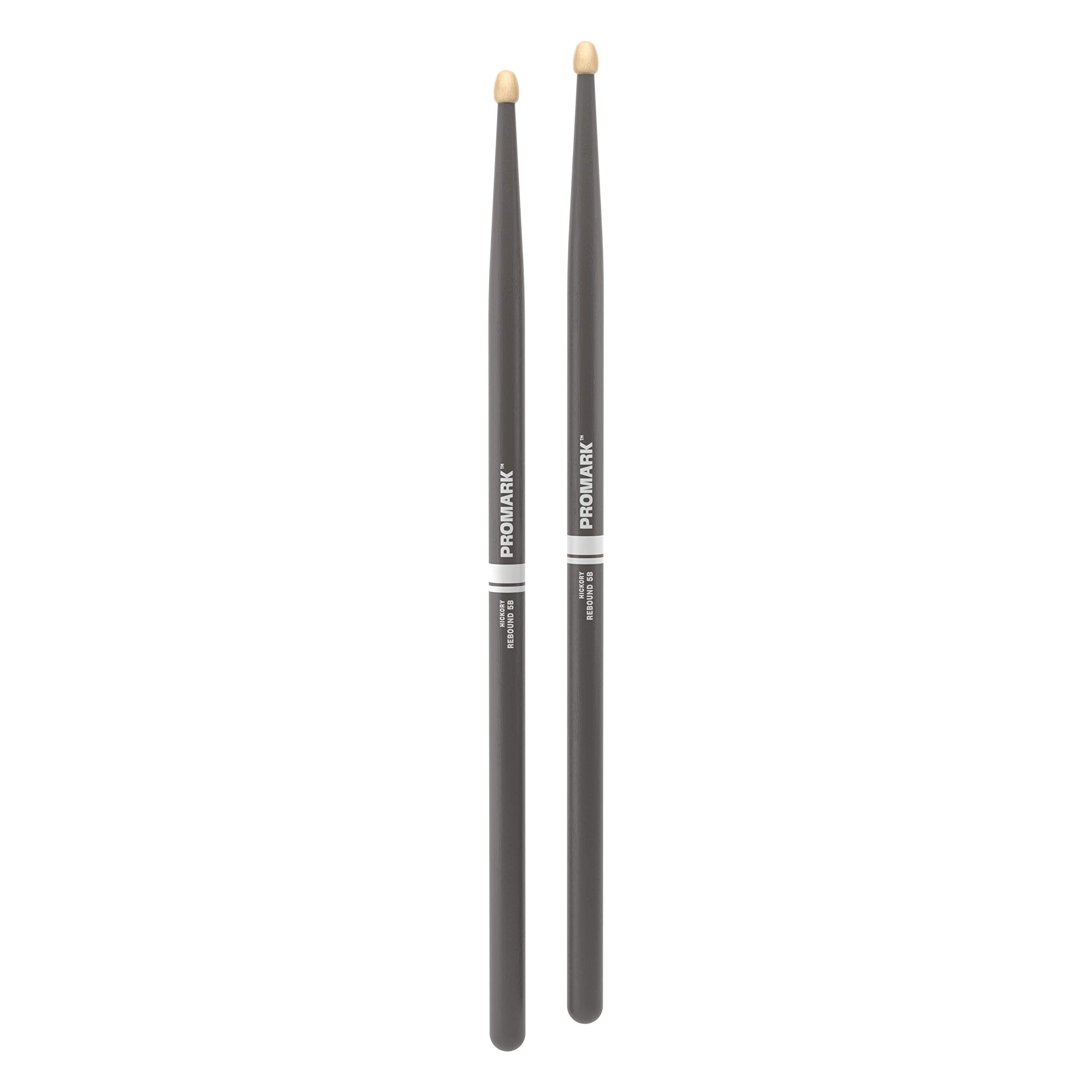 Promark American Hickory Rebound 5B Drumsticks, Acorn Tip, Gray   Single Pair