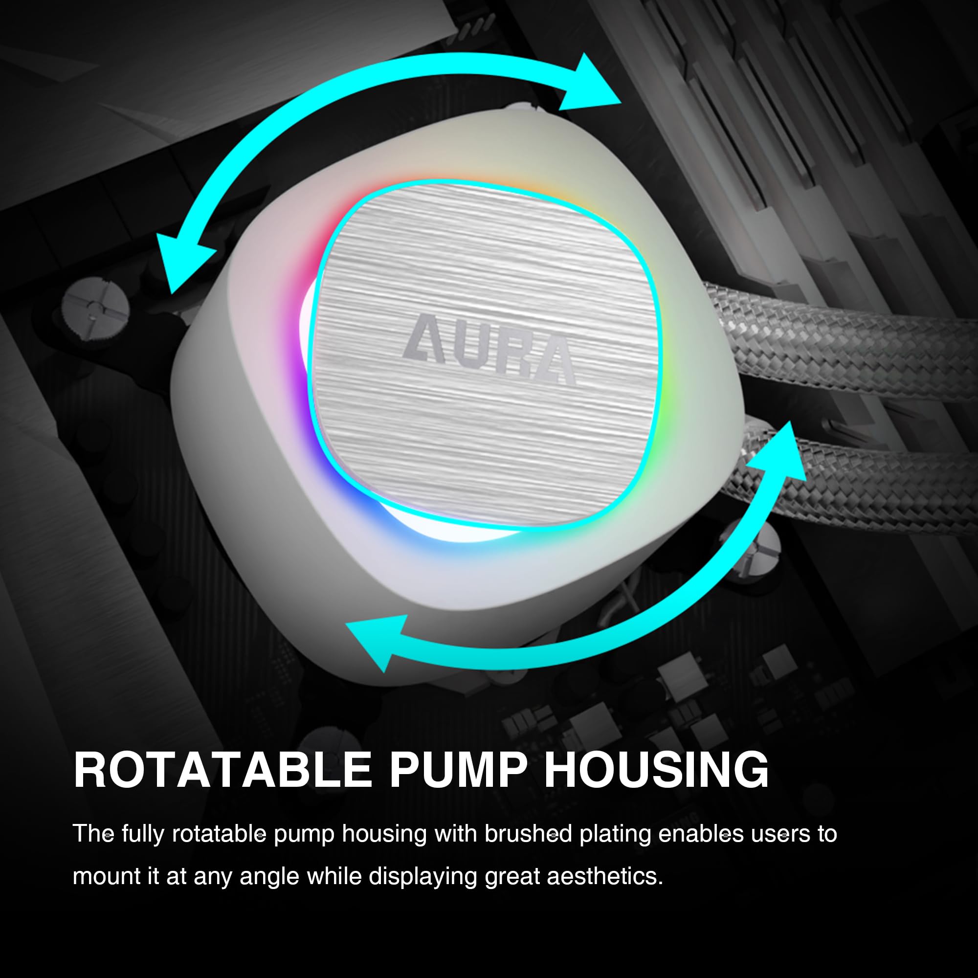 Gamdias 240Mm White Cpu Liquid Cooler Pwm Fans, Aio Water Cooling Sytem, Hidden Cable Design & Rotatable Pump, Intel Lga 1700/12