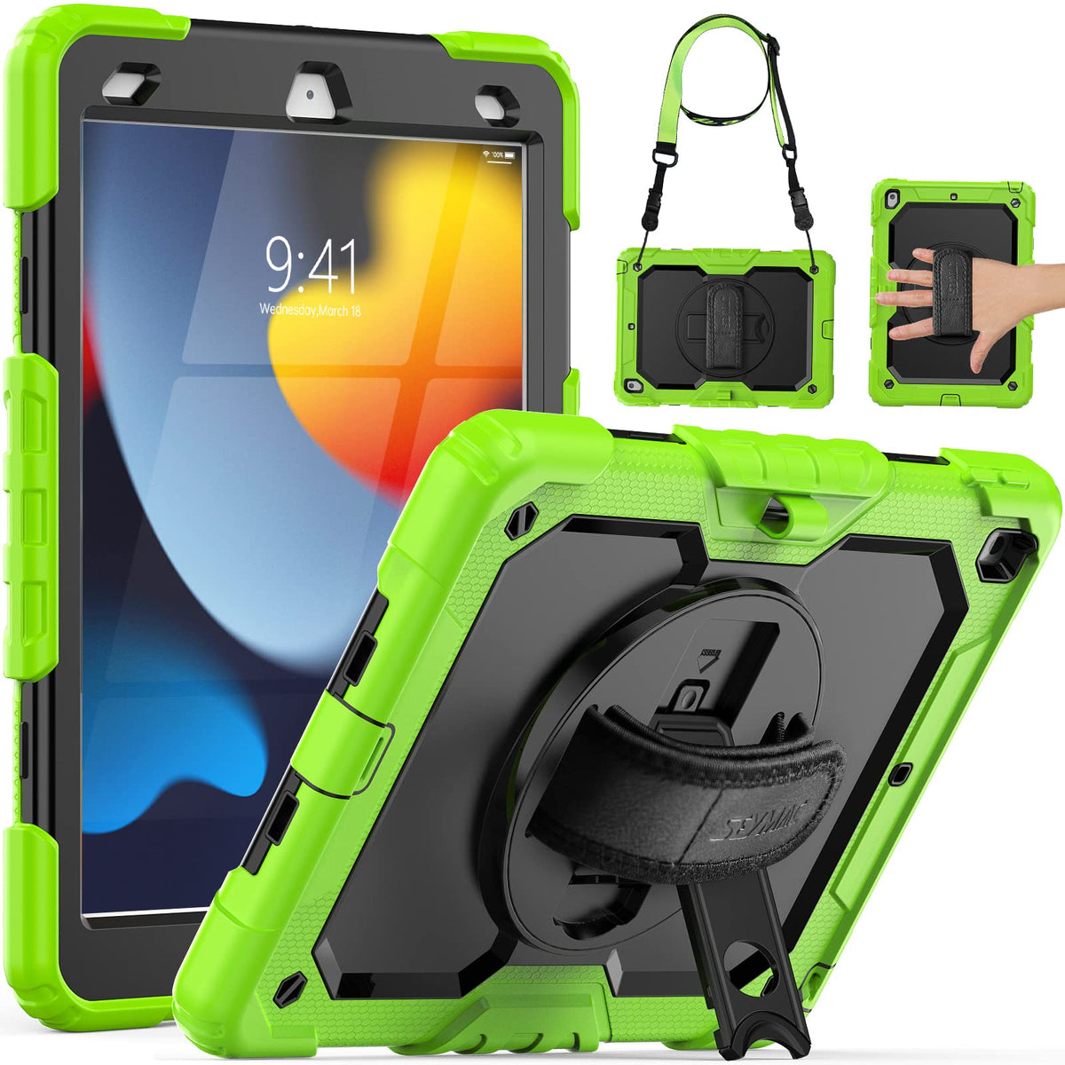 Seymac Kids Case For Ipad 9Th/8Th/7Th Generation Ipad 10.2 Case 2021/2020/2019, Heavy Duty Protective Shockproof Case With Scree