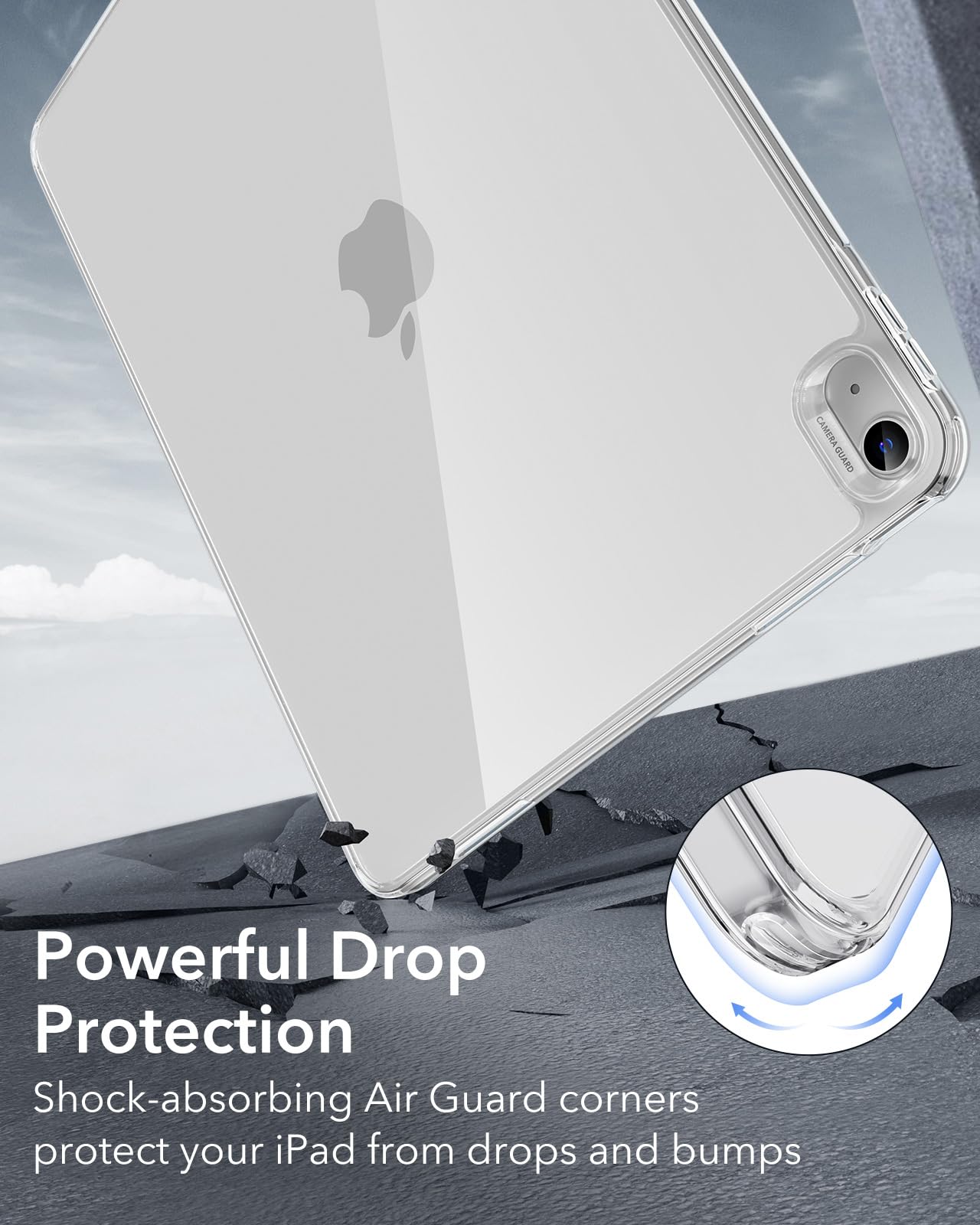 Esr For Ipad Air 13 Inch Case M3/M2 (2025/2024), Thin And Lightweight, Shock And Drop Protection, Yellowing Resistant, Hard Back, Supports Pencil Pro And Pencil(Usb C), Classic Series, Clear