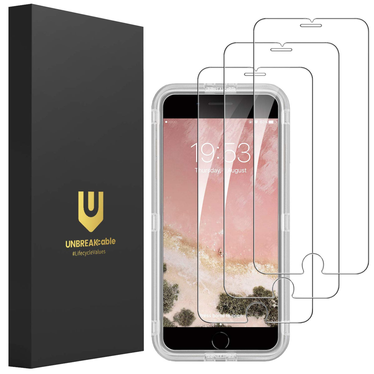 Unbreakcable Shatterproof Tempered Glass Screen Protector For Iphone Se 2022/Se 2020, Iphone 8/7 [3 Pack] [99.99% Hd Clear] [Eas