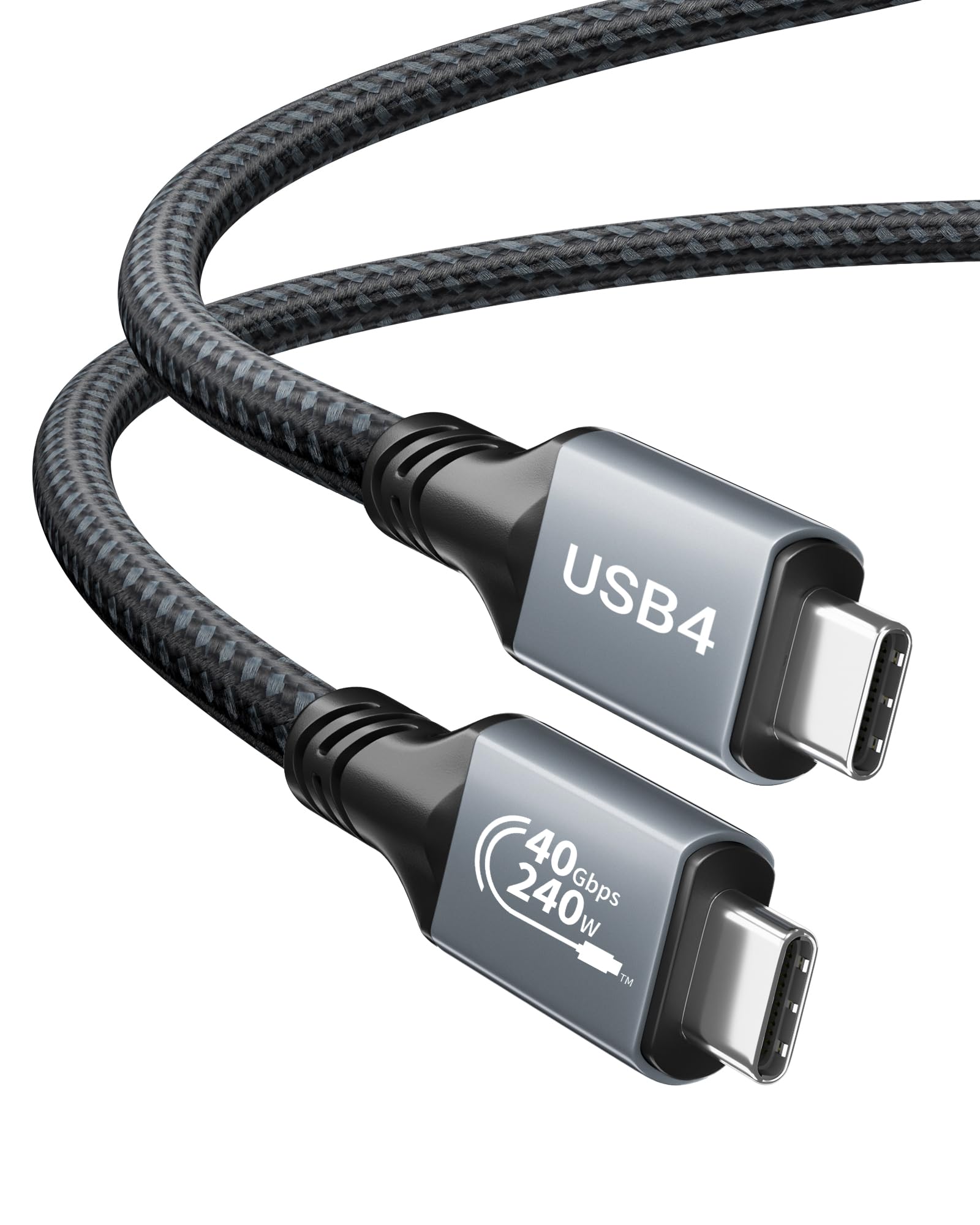 Agfinest Usb4 Cable For Thunderbolt 4 Cable 3.3Ft With 240W Fast Charging 40Gbps Data Transfer 8K@60Hz Video Display Usb C To Us