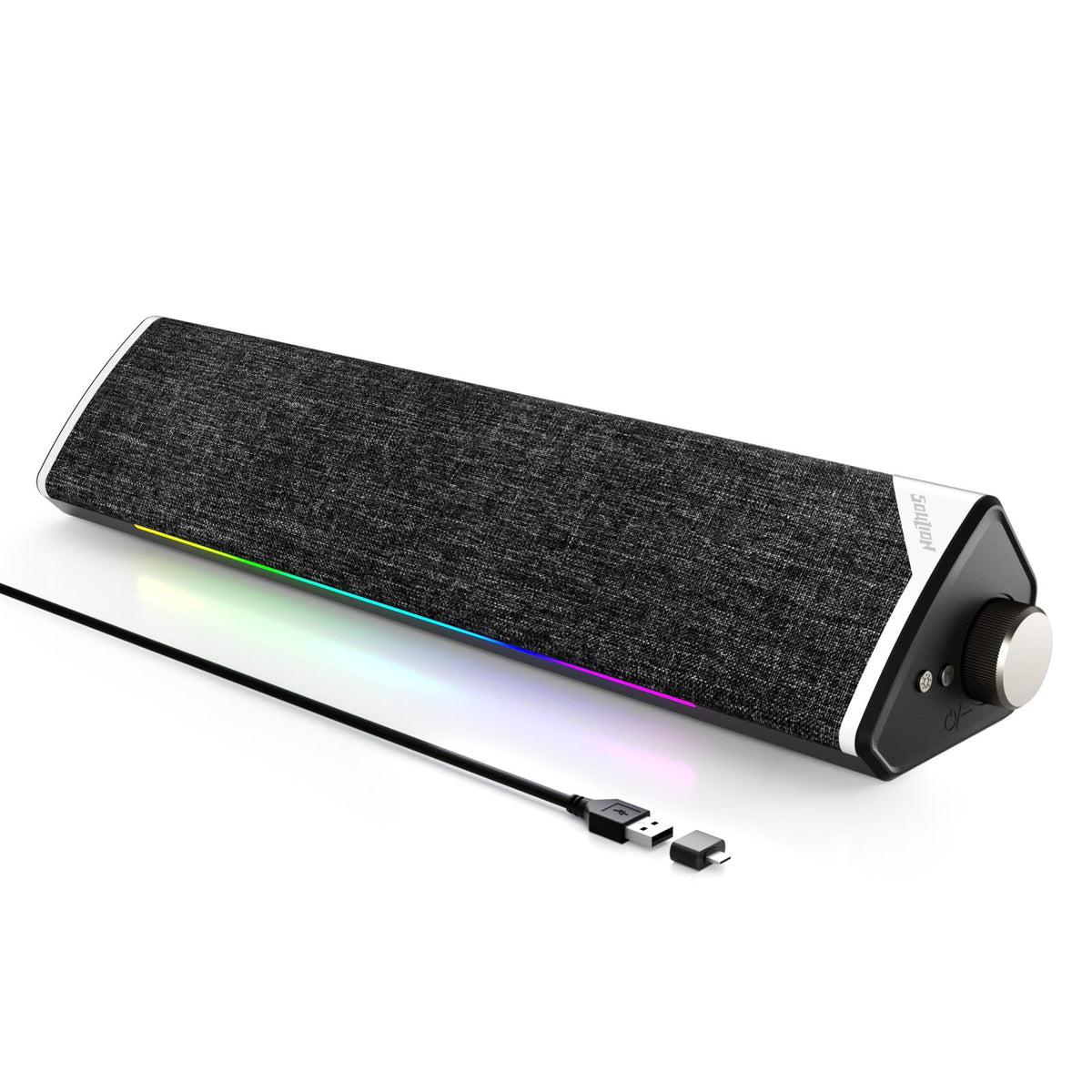 Soulion R60 Bluetooth Computer Speakers, Usb Plug N Play Pc Speakers With Led Dynamic Light, Surround Sound Soundbar Speaker Wit